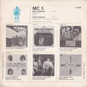 MC5 : Esta Noche / Tutti Frutti