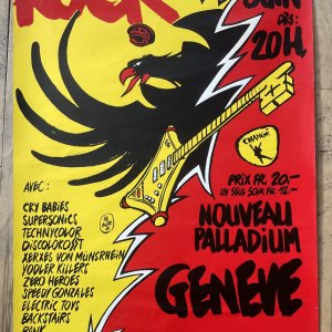 YODLER KILLERS / TECHNYCOLOR / DISCOLOKOSST / CRY BABIES / ELECTRIC TOYS – NOUVEAU PALLADIUM GENEVE Poster (1981)