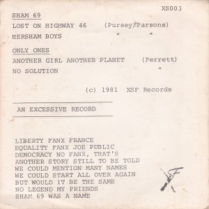 V/A Split EP (Sham 69 / The Only Ones) : Lost On Highway 46