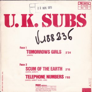UK SUBS – Tomorrows Girls EP