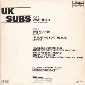 UK SUBS : Warhead / The Harper / I’m Waiting For The Man