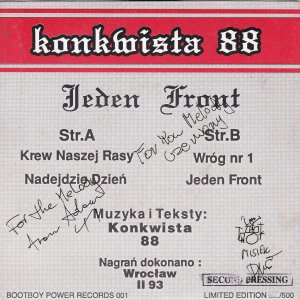 KONKWISTA 88 – Jeden Front EP (Signed by the band on back cover)