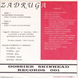 ZADRUGA – Stowianski Wojownik / Pamiec