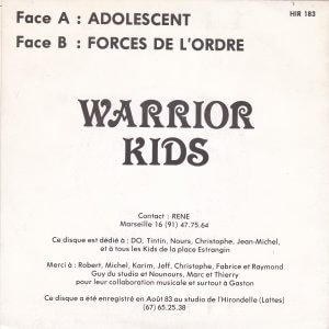 WARRIOR KIDS – Adolescent / Forces De L’ordre